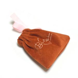 8*8cm Custom Logo Printing <b>Small</b> Fashion <b>Gift</b> Jewelry Drawstring Ring <b>Bags</b> Suede Velvet Jewelry Dust Pouch - Product Image 6