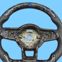 Volant en cuir semi-perforé R-Line en fibre de carbone forgée pour Volkswagen Polo Golf 4 5 6 7 Jetta Tiguan Passat B7 B8