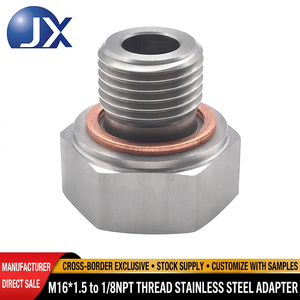 Adaptador de Rosca de Acero Inoxidable Macho M16x1.5 a Hembra 1/8NPT con Arandela de Cobre para Intercambio de Motor GM LS LS1 LS3 LSX, Conexión para Manómetro - Product Image 4