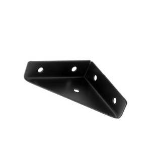 Support d'angle à trois côtés en acier à 90 degrés pour étagère, quincaillerie de renforcement, peinture noire haute température, durable - Product Image 2