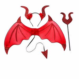 Conjunto de Accesorios de Disfraz para Mujer Adulta, Accesorios de Vampiro, Cuernos de Diablo, Alas, Horquilla, 3 Piezas, Decoraciones para Fiesta de Halloween - Product Image 2