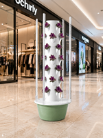 Tour hydroponique compacte à 7 étages, système de jardinage vertical avec lumière LED et pompe à eau pour petits espaces