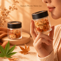 Pot de conservation en verre transparent 2oz 3oz 4oz, bocal en verre avec couvercle à vis et fenêtre de visualisation noire pour épices, fleurs séchées, aliments secs