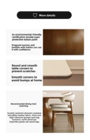 Table ronde en bois de style rétro français Table à manger pour appartement et villa avec quatre chaises combinées avec plateau tournant