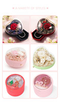 Couronne gagner saint valentin fête personnalisé pomme coeur étape forme ronde anneau immortel fleur boîtes à bijoux ensemble boîte de rangement coulissante