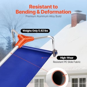 Pelle à neige de toit de haute qualité 450 cm, lame en tissu PE de 23 cm, manche télescopique réglable en alliage d'aluminium, idéale pour une utilisation extérieure <span class=keywords><strong>Wolin</strong></span> - Product Image 4