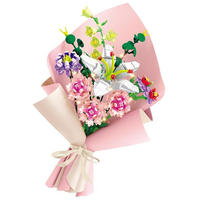 2023 vente chaude Forange briques fleur Bouquet blocs de construction Kits bricolage apprentissage assembler enfants fleur briques cadeau avec lumière LED