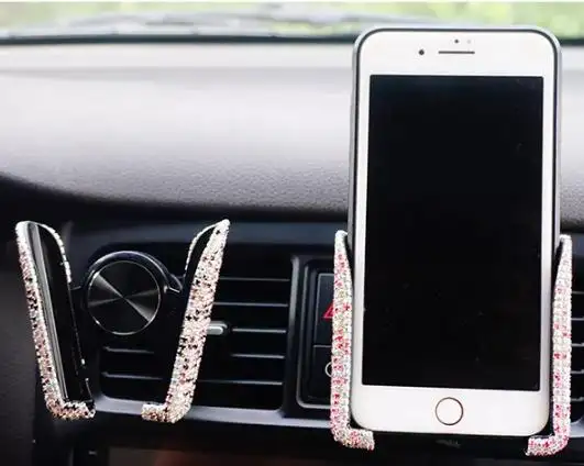 Nuovo supporto per telefono da auto Bling all'ingrosso Flash strass accessori per auto con supporto a gravità per telefono cellulare di lusso