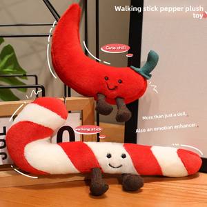 Nouvelle Poupée Canne de Noël Amusante JC, Tasse de Thé au Lait <span class=keywords><strong>Chili</strong></span> et Crème Glacée, Peluche Super Douce en Coton PP Éponge 31-50cm, Cadeau de Fêtes, Vente en Gros - Product Image 2