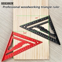 Règle triangulaire en alliage d'aluminium de 7 pouces, outil triangulaire à 45/90 degrés, règle à angle droit, outils de mesure pour la menuiserie