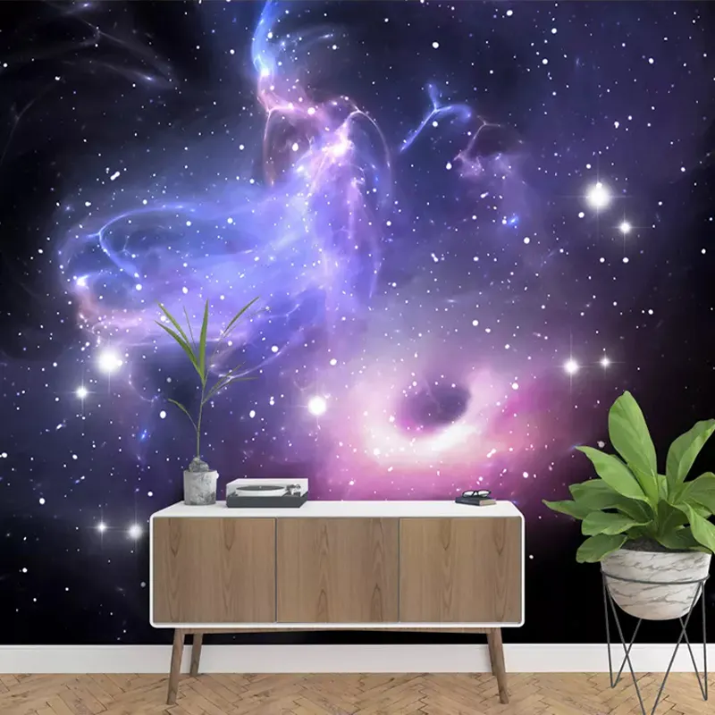 Custom 3D Stereoscopic Universe Stars Galaxy Ceiling Mural Wall Painting KTV Living Room Bedroom Background Wallpaper Murals 3D