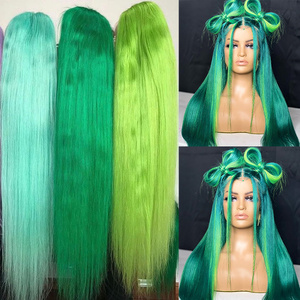 Ánh Sáng Màu Xanh Lá Cây Glueless Preplucked 13X6 HD Ren Tóc Giả Tóc Con Người Ren Phía Trước Lớp Biểu Bì Phù Hợp Nguyên Liệu Việt Nam Tóc Phía Trước Thẳng Tóc Giả - Product Image 4