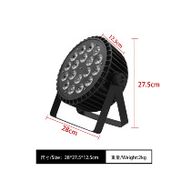 Projecteur LED plat et fin 18*10W 4-en-1/5-en-1/6-en-1 RGBWA+UV avec boîtier en aluminium pour contrôle DMX512, idéal pour l'éclairage de scène de mariage et de spectacle