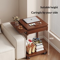 Table basse mobile moderne et simple en bois, meuble d'appoint de luxe pour salon, table de chevet, étagère de rangement multifonctionnelle pour chambre à coucher