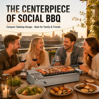 Grill de table en acier inoxydable avec transmission par chaîne pour Souvla et Foukou, style chypriote