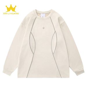 Sudadera de hombre <span class=keywords><strong>Cityboy</strong></span> de estilo techwear desestructurado, de imitación de ante liso, con franja reflectante, estilo minimalista Blockcore, bolsillo con cremallera, top informal - Product Image 1