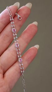 Xinfly Elegant 18K Gold Pink Sapphire Natural Diamond Bracelet Fine Jewelry <b>Bangles</b> - Product Image 5