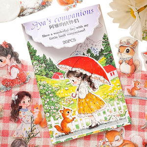 Pacote de Adesivos Personalizados em PVC Vinil Cortados a Laser com Verniz UV da Série Companheiros de Aya Tema de Animais de Estimação - Product Image 5