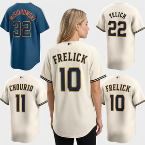 Maillot de baseball pour femme Frelick 10, imprimé en sergé, respirant, polyester, manches courtes, coupe classique, toutes saisons - Product Image 1