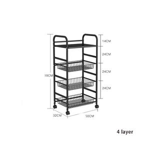 Estante de <span class=keywords><strong>Cocina</strong></span> Extraíble de Varias Capas con Ruedas, Estante para Horno Microondas, Cesta para Verduras Extraíble, Estante de Almacenamiento para Verduras - Product Image 5