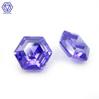 Gemas de Corte Hexagonal de Color Morado en Excelente Forma, de 6*6mm a 12*12mm, Circonita Violeta Sintética, Piedras Sueltas para Joyería