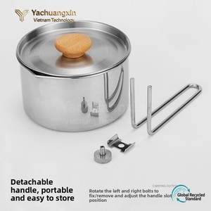 Outdoor multifunctional 304 stainless steel <b>kettle</b>, hiking portable coffee pot, foldable fishing camping pot, teapot - Product Image 3
