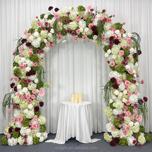 Arco di Fiori Artificiali in Seta Decorato con Ortensie <span class=keywords><strong>e</strong></span> Rose <span class=keywords><strong>Rosa</strong></span> <span class=keywords><strong>e</strong></span> Bianche, Perfetto per Matrimoni <span class=keywords><strong>e</strong></span> Celebrazioni di Compleanno - Product Image 3