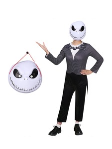 Disfraz de Jack Skellington de HP para Halloween, para hombre y mujer, con un aterrador traje de fantasma de rey animal, con capa, pantalones y mono. - Product Image 2