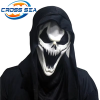 Masque fantôme personnalisé 2026 en latex souple, costume de cosplay de film d'horreur, accessoires de fête effrayants, masques d'Halloween pour adultes