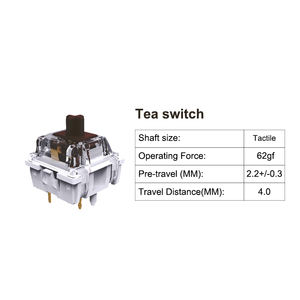 Aflion Crème Jaune Violet Pro Switch Avec Tige Stable Anti-Poussière Pour Clavier Mécanique Mx AKKO SWITCH - Product Image 3