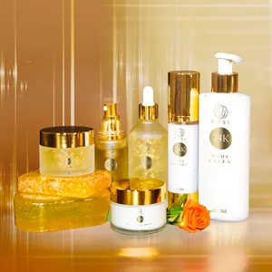 Private Label Anti Aging Face 24K Gold Serum Toner Remove Dark Spots And Fine Lines Brightening 24k Gold Skin Care Set