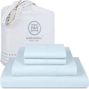 Bộ Ga Trải Giường 4 Món, Vải Cotton Chải Kỹ Cao Cấp 100%, Đếm Chỉ 600 Và Ga Trải Giường Nhà Và Khách Sạn Màu Trơn Với Túi Sâu Đàn Hồi - Product Image 3