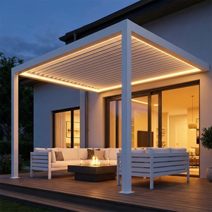 <span class=keywords><strong>Pergola</strong></span> de luxe avec chauffage et ventilateur intégrés, système de climatisation intelligent pour l'extérieur, adapté aux hivers froids et aux étés chauds - Product Image 1