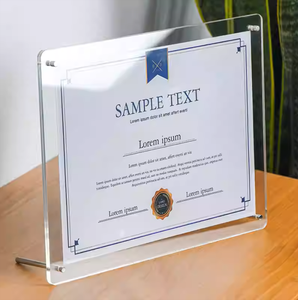 Cadre photo A4 en acrylique, cadre pour licence commerciale, cadre pour certificat d'autorisation en verre organique, cadre d'honneur - Vente en gros usine - Product Image 1