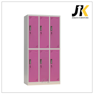Casillero de acero con cerradura de leva de 6 puertas, puertas de colores, casillero de almacenamiento de acero de 2 niveles para vestuarios, gimnasios y escuelas - Product Image 4