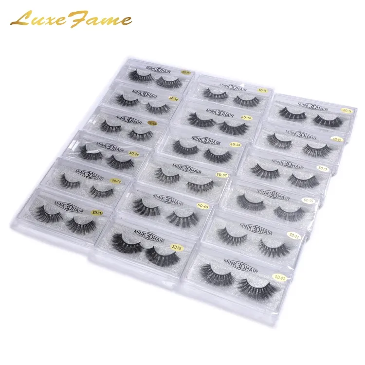 Luxefame 3D Faux Mink Fake Wimpern, 100% hand gefertigte dramatische dicke gekreuzte Cluster Falsche Wimpern, lange weiche wieder verwendbare Wimpern