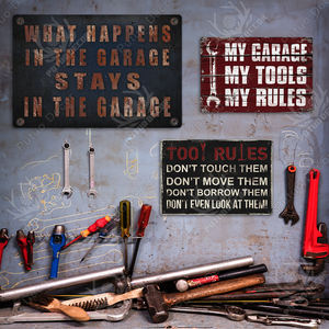 Poster Peringatan Garasi untuk Personel Resmi, Tanda Logam Vintage, Aturan Perkakas, Papan Tanda Logam, Dekorasi Bengkel Garasi - Product Image 6