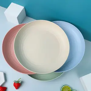 Prato de plástico para jantar estilo nórdico 20 cm com técnica de geada, canudo doméstico para comida de hotel, prato do fabricante