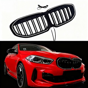 Parrilla delantera con luces LED de doble línea para <span class=keywords><strong>BMW</strong></span> Serie 1 F40 M135i 118i 118D M Sport <span class=keywords><strong>128ti</strong></span>, modelos 2019 a 2024, rejilla iluminada. - Product Image 1