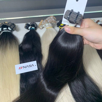 Extensions de cheveux vierges vietnamiens lisses à bandes adhésives, spéciales NASA, teintes, super double drawn, couleurs plus claires, 100g, vente en gros 55 60 65