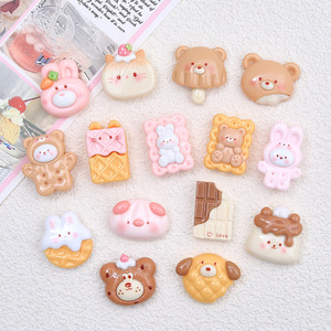 Accessoires en résine pour DIY : Boucle de chaussure, accessoires pour cheveux, épingle à cheveux, motif Lapin Jouet en <span class=keywords><strong>Biscuit</strong></span> Dessin Animé, avec crème adhésive et accessoires de colle - Product Image 3