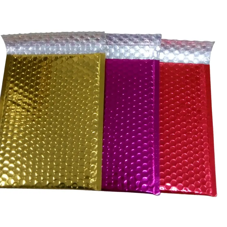 Papel de aluminio con estampado personalizado, bolsas de correo acolchadas con papel de aluminio, color rosa, 40x50, 21 unidades
