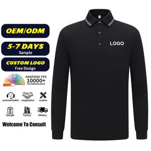 Long Sleeved <b>Polo</b> Men's Long Sleeved Lapel <b>Shirt</b> Company Workwear Golf Long Sleeved T-<b>shirt</b> Large Print Pattern Custom logo - Product Image 3