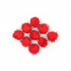 Perline decorative rosse Bolita PomPom 1.0 cm per decorazioni di abbigliamento - Product Image 1