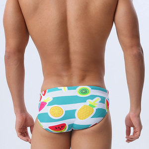 <span class=keywords><strong>Slip</strong></span> <span class=keywords><strong>de</strong></span> <span class=keywords><strong>bain</strong></span> pour homme à imprimé fruits avec doublure intégrée, taille basse, séchage rapide, respirant, style bikini, pour la plage et la piscine - Product Image 3