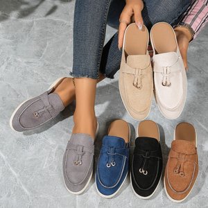 Luxurious Sheepskin Midsole, PVC Outsole Knit Upper Fleece Lining Bow Knot Leopard Print Peep Toe <strong>Slippers</strong> <strong>for</strong> <strong>Women</strong> - Product Image 1