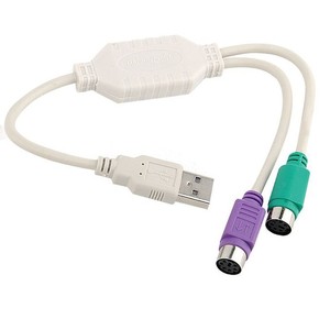 Ps2 To <b>Usb</b> <b>Adapter</b> Cable For Mouse Keyboard Computer Round Port Converter <b>Plug</b> In PVC Material Laptop Usage - Product Image 2
