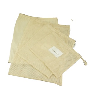 定制标志大拉绳棉/帆布手提包，带水果主题设计高级包装袋 - Product Image 1