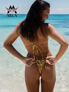 Maillots <span class=keywords><strong>de</strong></span> <span class=keywords><strong>bain</strong></span> sexy pour femmes personnalisés OEM, impression personnalisée, string à nouer, bikini deux pièces, <span class=keywords><strong>maillot</strong></span> <span class=keywords><strong>de</strong></span> <span class=keywords><strong>bain</strong></span> - Product Image 4