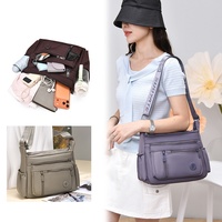Sac à bandoulière pour femme, tendance, style coréen, couleur unie, simple, de haute qualité, en nylon haute densité